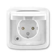 ABB 5518A-3999 B Jiné systémy zásuvek Zásuvka 1nás. podle DIN, s clonkami, víčkem, rámečkem, s drápk