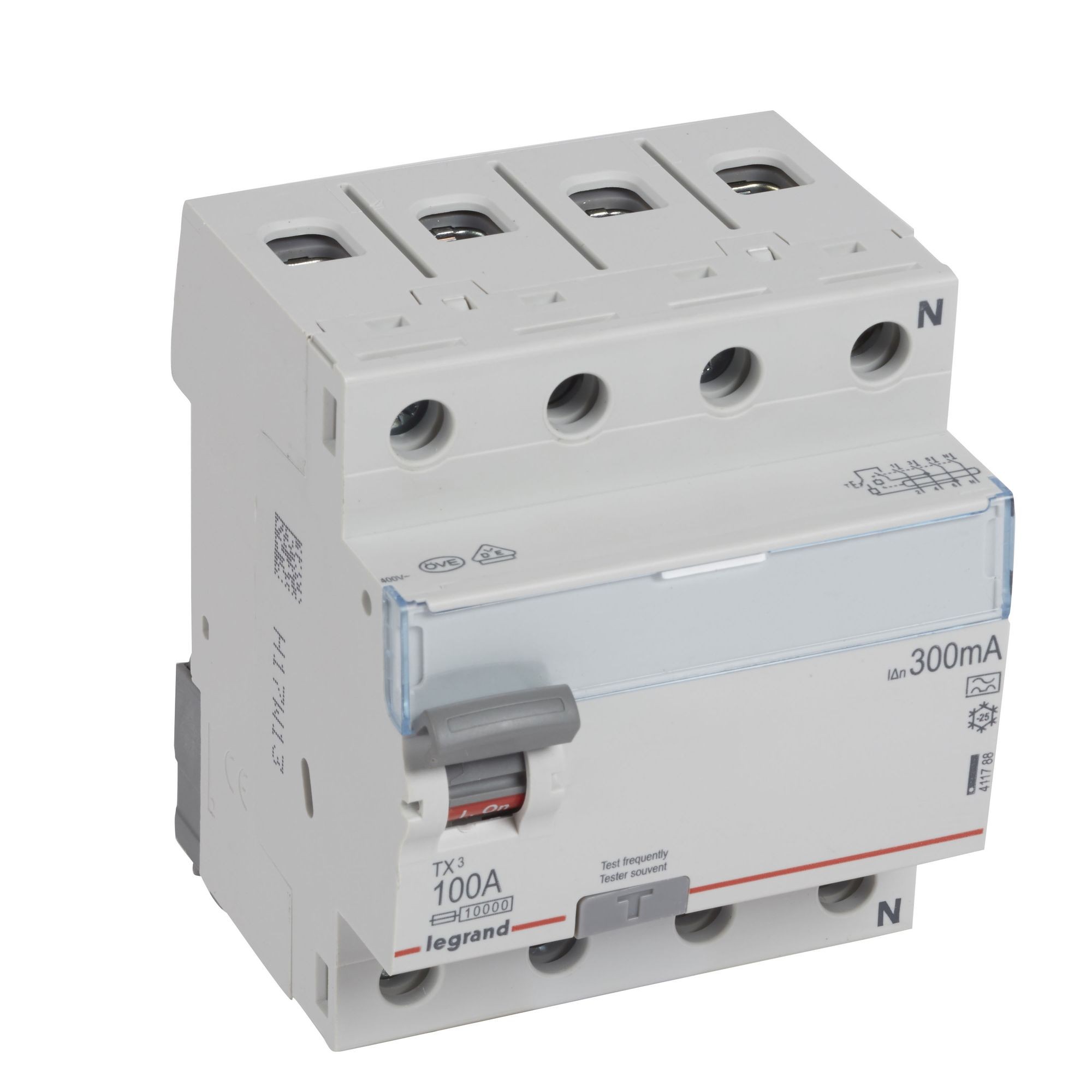 Chránič čtyřpolový LEGRAND 411788 TX3 CHRÁN. 4P 100A 300MA A