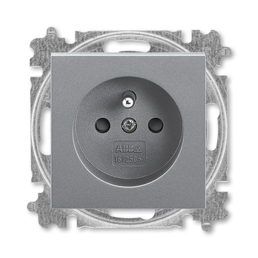 ABB 5519H-A02557 69 Levit Zásuvka jednonásobná 55x55, s ochranným kolíkem, s clonkami