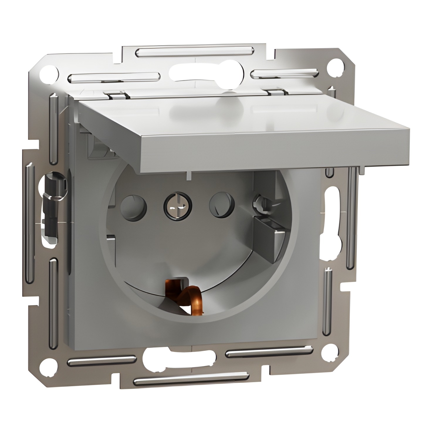 SCHN EPH3100161 Asfora - Zásuvka SCHUKO 250V 16A, clonky, IP44, alu