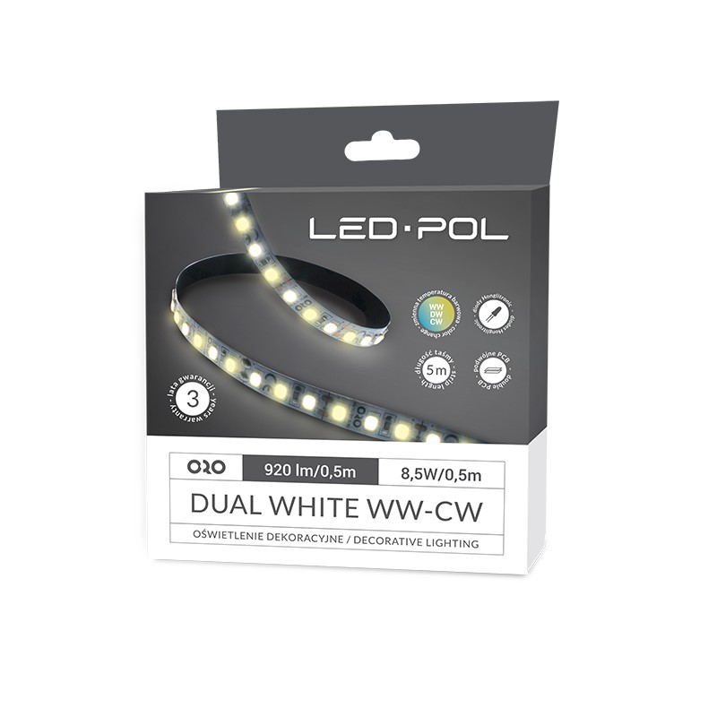 LED pásek LED-POL Strip 600L 2835 NWD teplá bílá studená bílá