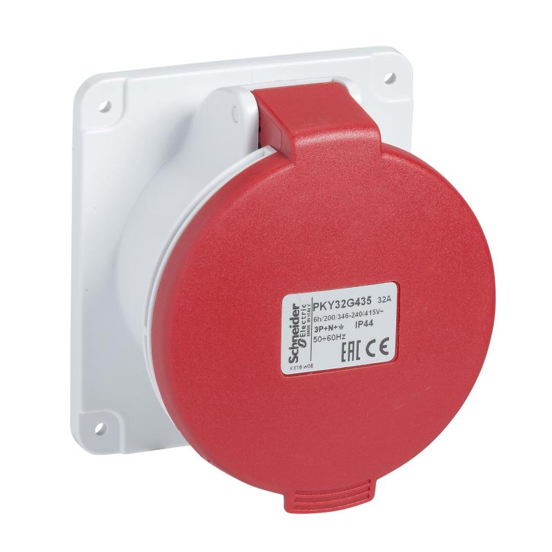 SCHN PKY32G435 Zásuvka vest. Fast connect rovná 32A 3P+N+PE 380-415V IP44 50-60Hz