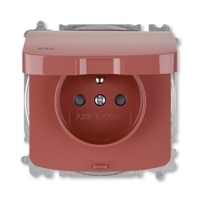 ABB 5519A-A02997 R2 Zásuvka jednonásobná s clonkami, s víčkem, IP44, bezšroubové svorky 25-IPxx Zás
