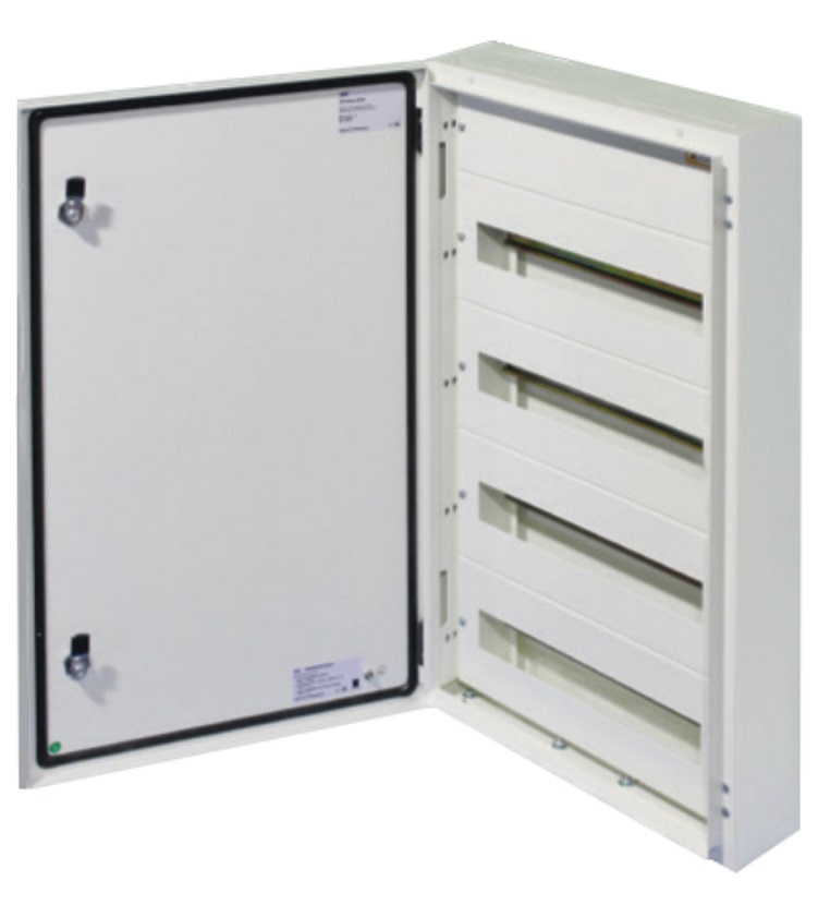 SEZ T-BOX 72/4/18 Kovová skříň T-BOX, nástěnná, 72 modulů - 4 řady, IP 65, 750x450x125 mm