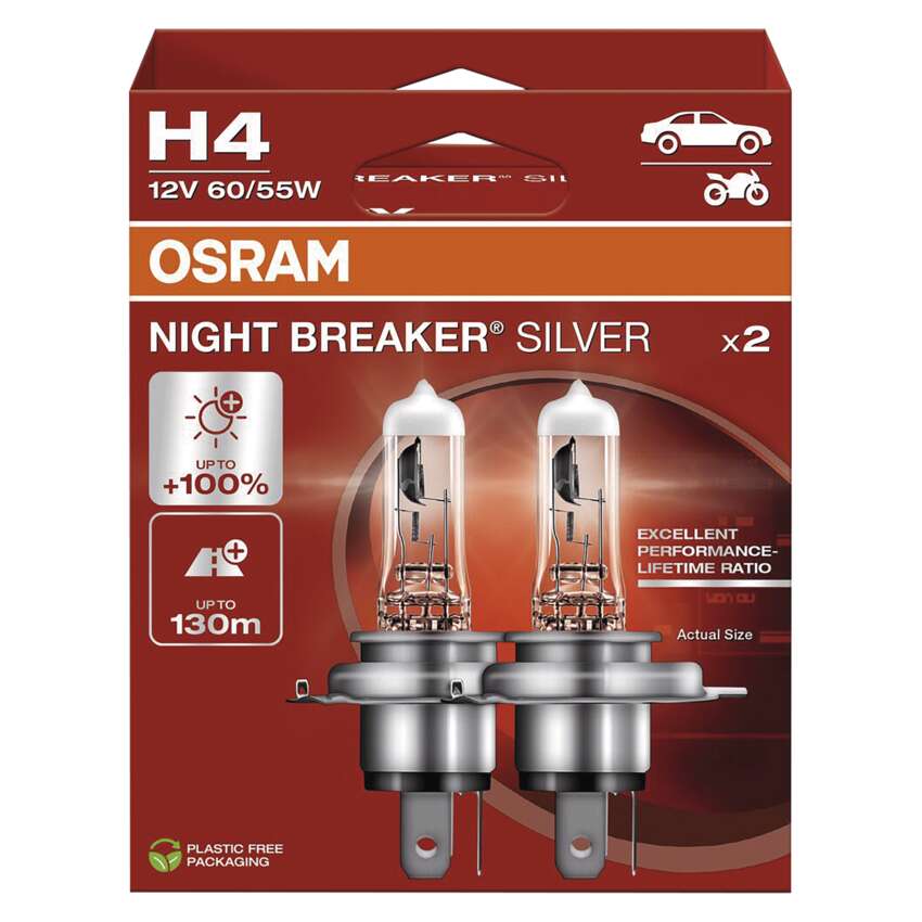 OSRAM Autožárovka Night Breaker Silver (Next Gen) H4, 60/55W, 12V, 2ks (HFB ECO)