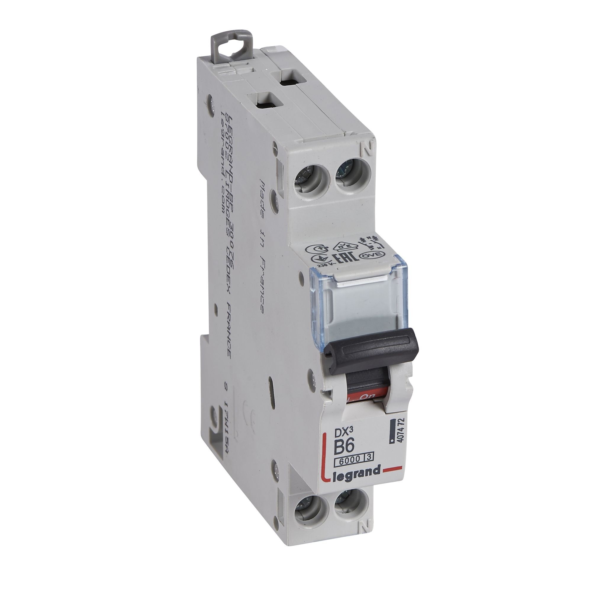 Jistič dvoupolový LEGRAND 407472 DX3 1P+N B6 6/10KA