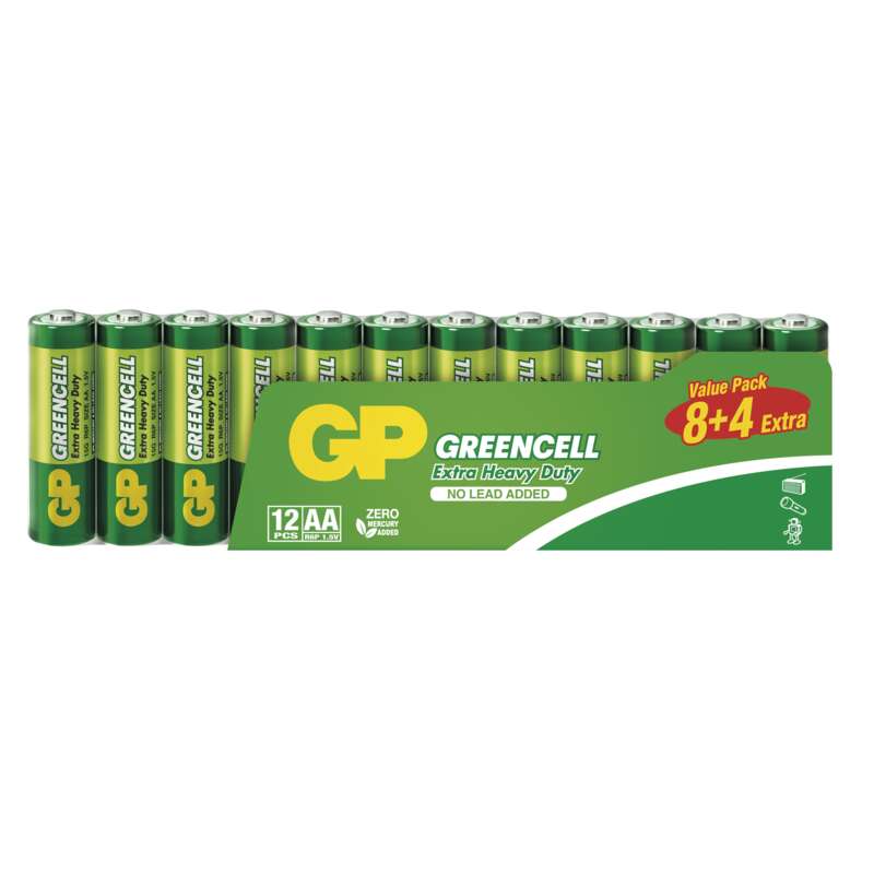 Baterie zinková GP GREENCELL B1220F AA (R6), 8+4SH