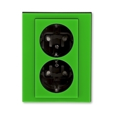 ABB 5522H-C03457 67 Jiné systémy zásuvek Zásuvka dvojnásobná s ochrannými kontakty (podle DIN), s cl