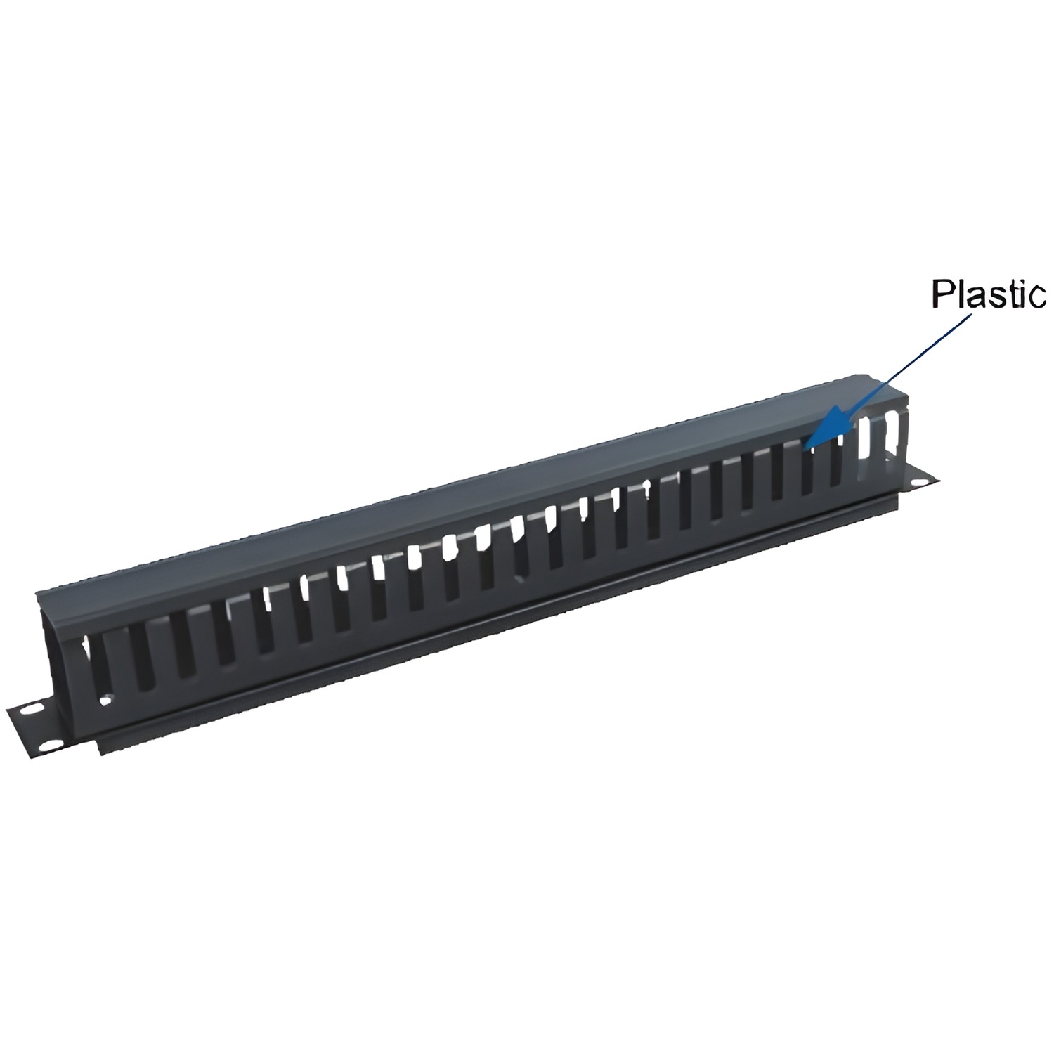 Panel vyvazovací MAFIA WVP-1U-1L-B, 19", 1U, jednostranný, plast, černá