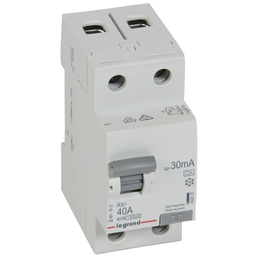 Chránič dvoupolový LEGRAND 402037 RX3 CHRÁN. 2P 40A 30MA A