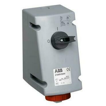 ABB 2CMA167832R1000 Průmyslové vidlice a z. Zásuvka s blokovaným vypínačem, 4p., 16 A, IP67, 6 h