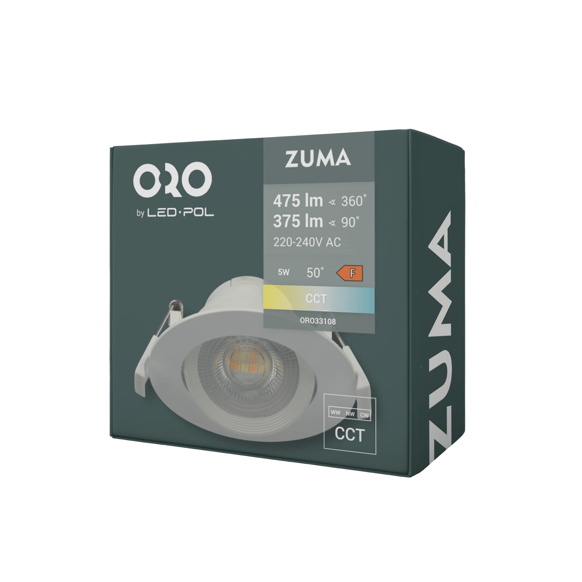 Zápustné bodové LED svítidlo LED-POL Zuma LED R 5W CCT W