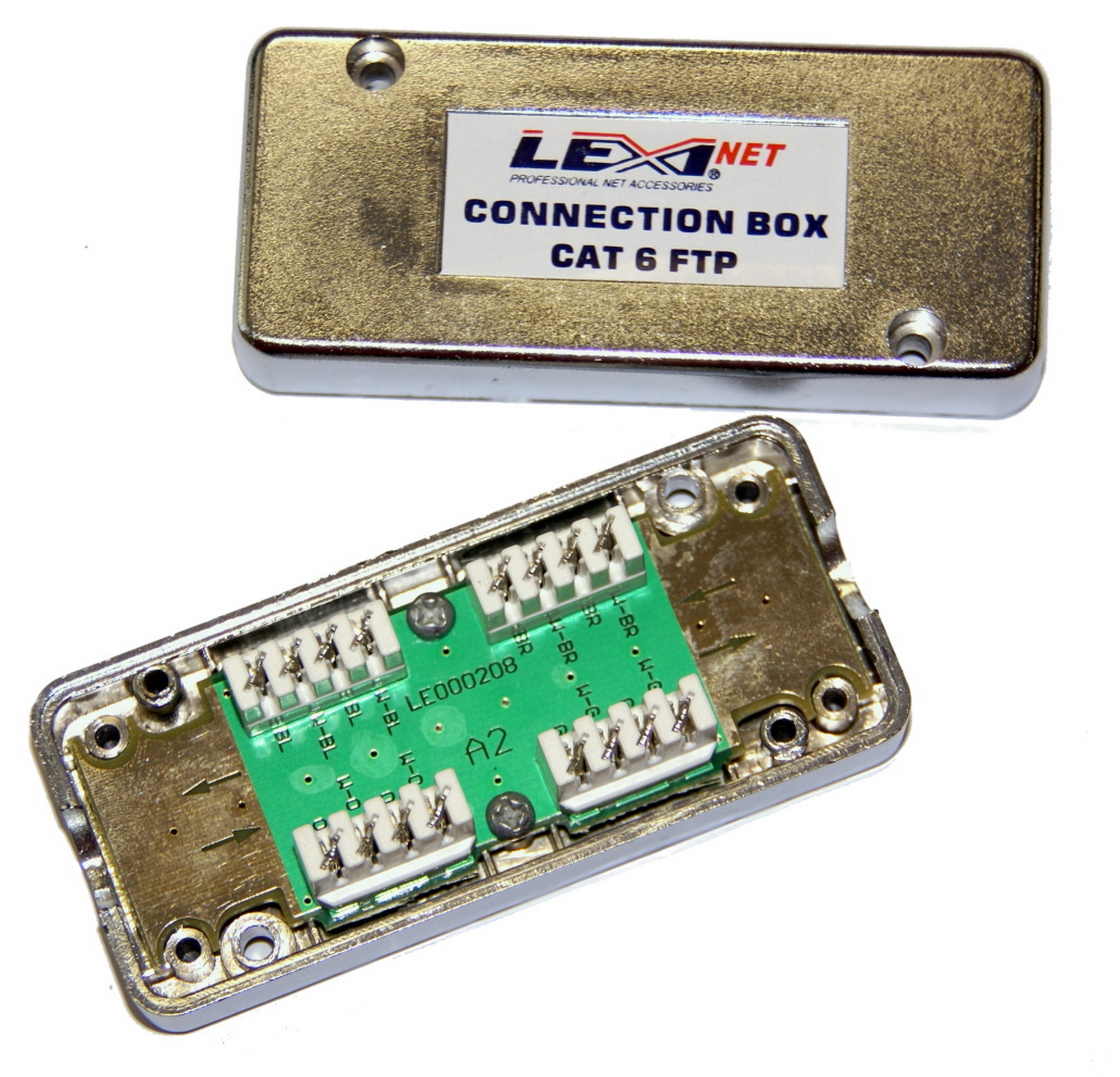 Box datový LEXI-NET SPBOXC6FTP, CAT6, FTP, spojovací, zářezový, šedá