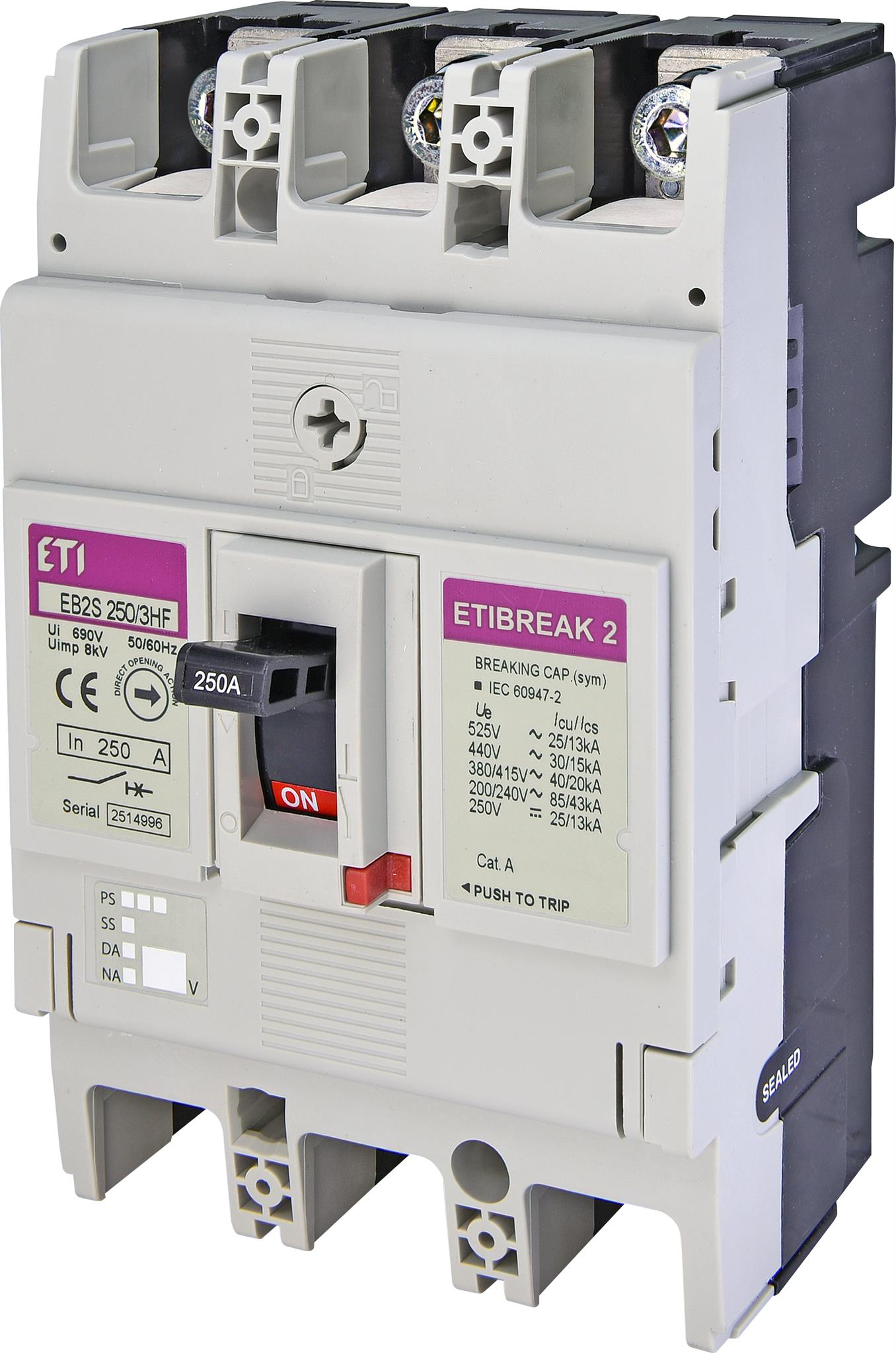 ETI 004671865 kompaktní jistič, EB2S 250/3HF 250A 3p