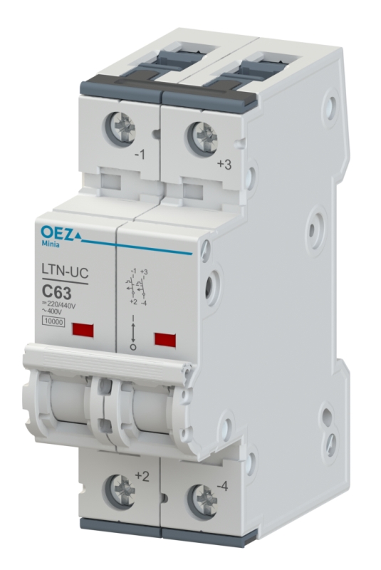 Jistič dvoupólový OEZ:41862 LTN-UC-4C-2, In 4 A, Ue AC 230/400 V / DC 220/440 V, char. C, 2pól, Icn