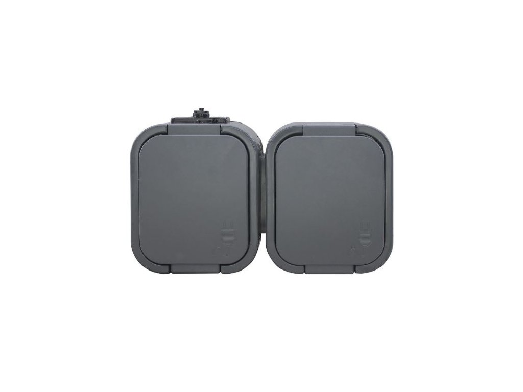 Zásuvka dvojnásobná TIMEX NT-6B2 1850524, 2x2p+Z, 16A/250V, IP54, šedá