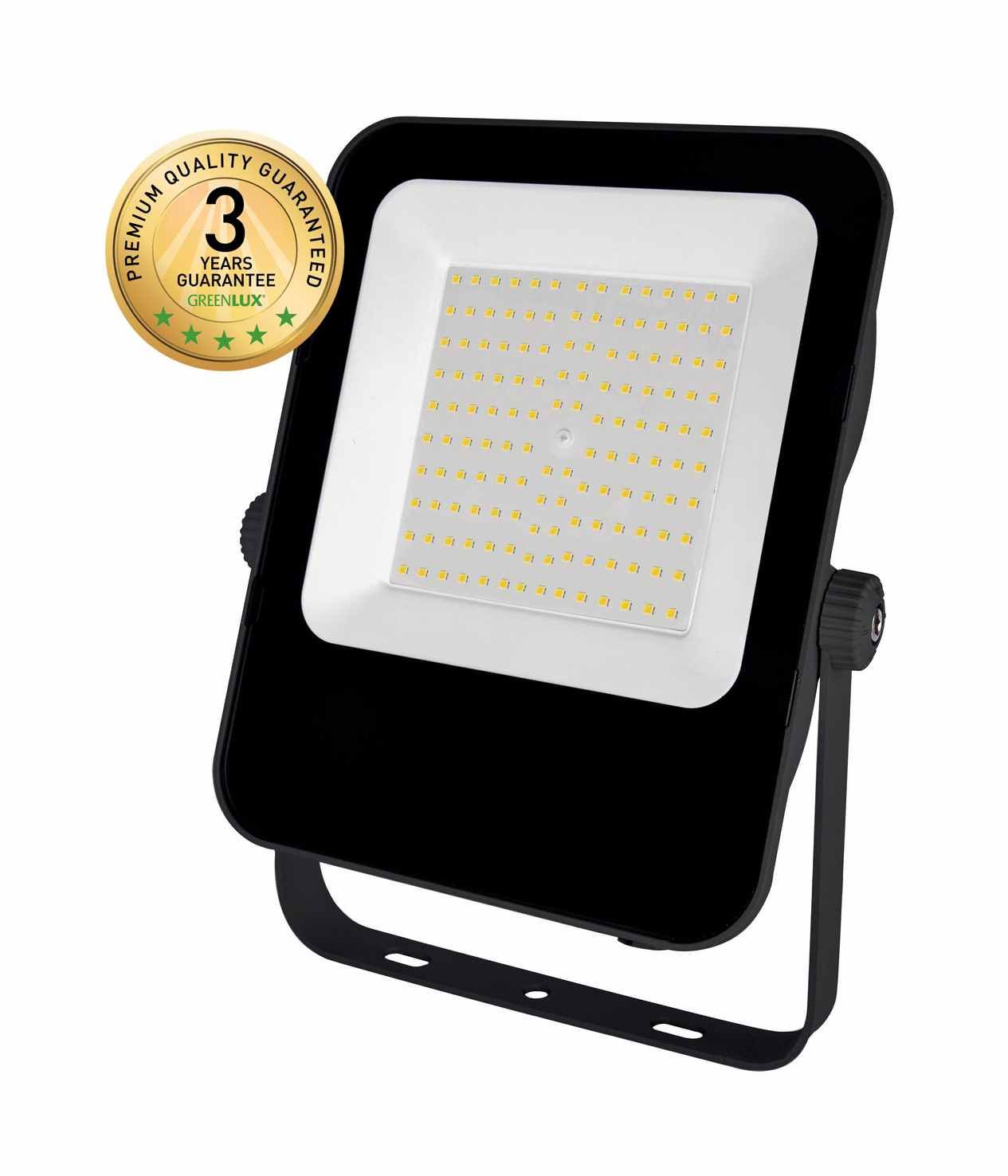Reflektor LED GREENLUX ALFA SMD 100W, IP65, neutrální bílá, černá