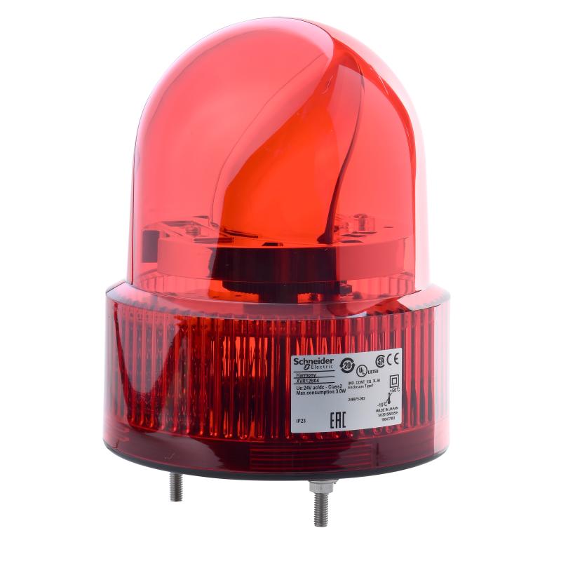 SCHN XVR12B04S Rotační maják, 120mm,LED 24V,Bzučák, Rudá