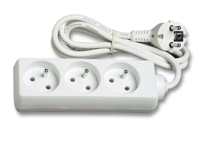 Prodlužovací přívod ECOPLANET FX3 2500W, IP20, 3x zásuvka, 1,5m, bílá