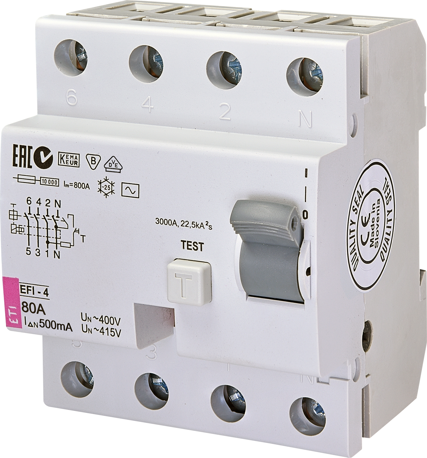 Chránič čtyřpolový ETI 002065145 EFI-4 AC 80/0,5