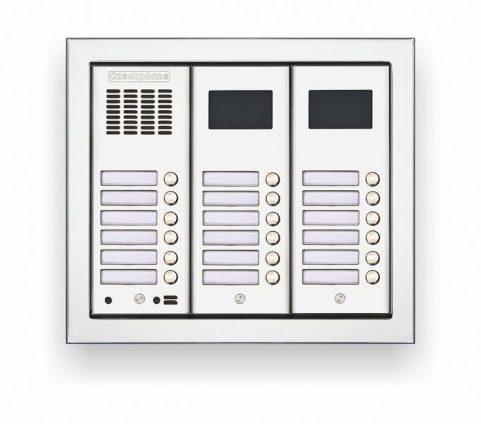 Tablo zvonkové CZECHPHONE 4004005198, DUO Standard, 18 jmenovek, zápustné, 3 moduly