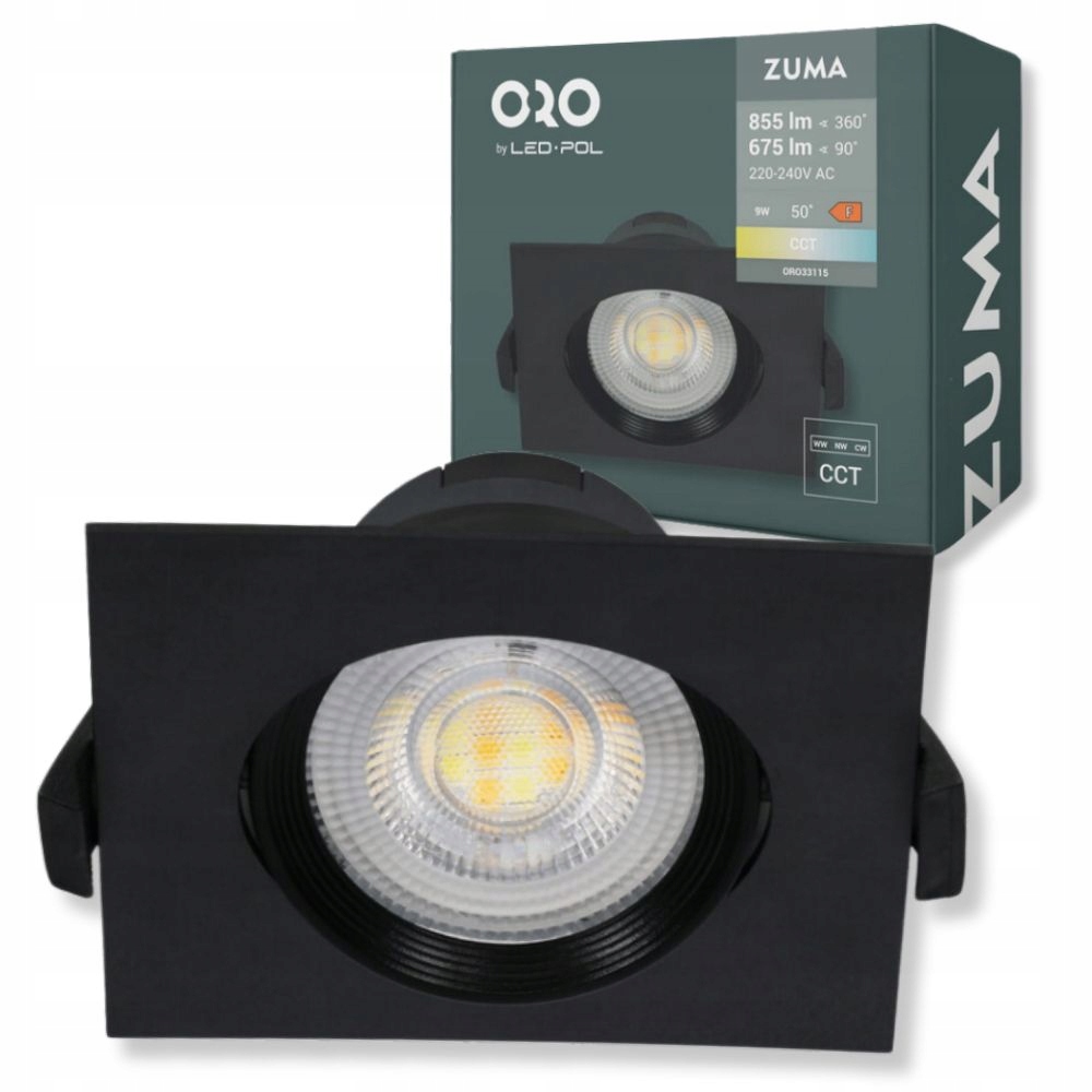 Zápustné bodové LED svítidlo LED-POL Zuma LED S 9W CCT B