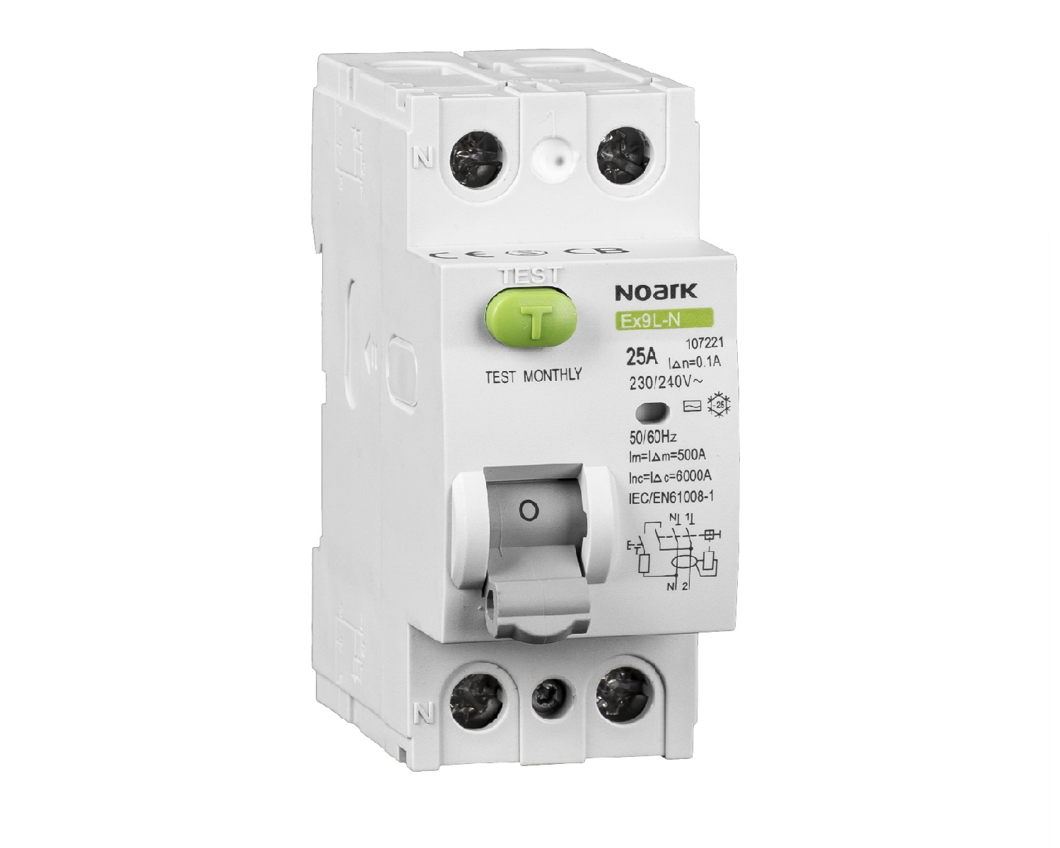Proudový chránič NOARK EX9L-N 2P 40A A 30mA 108350