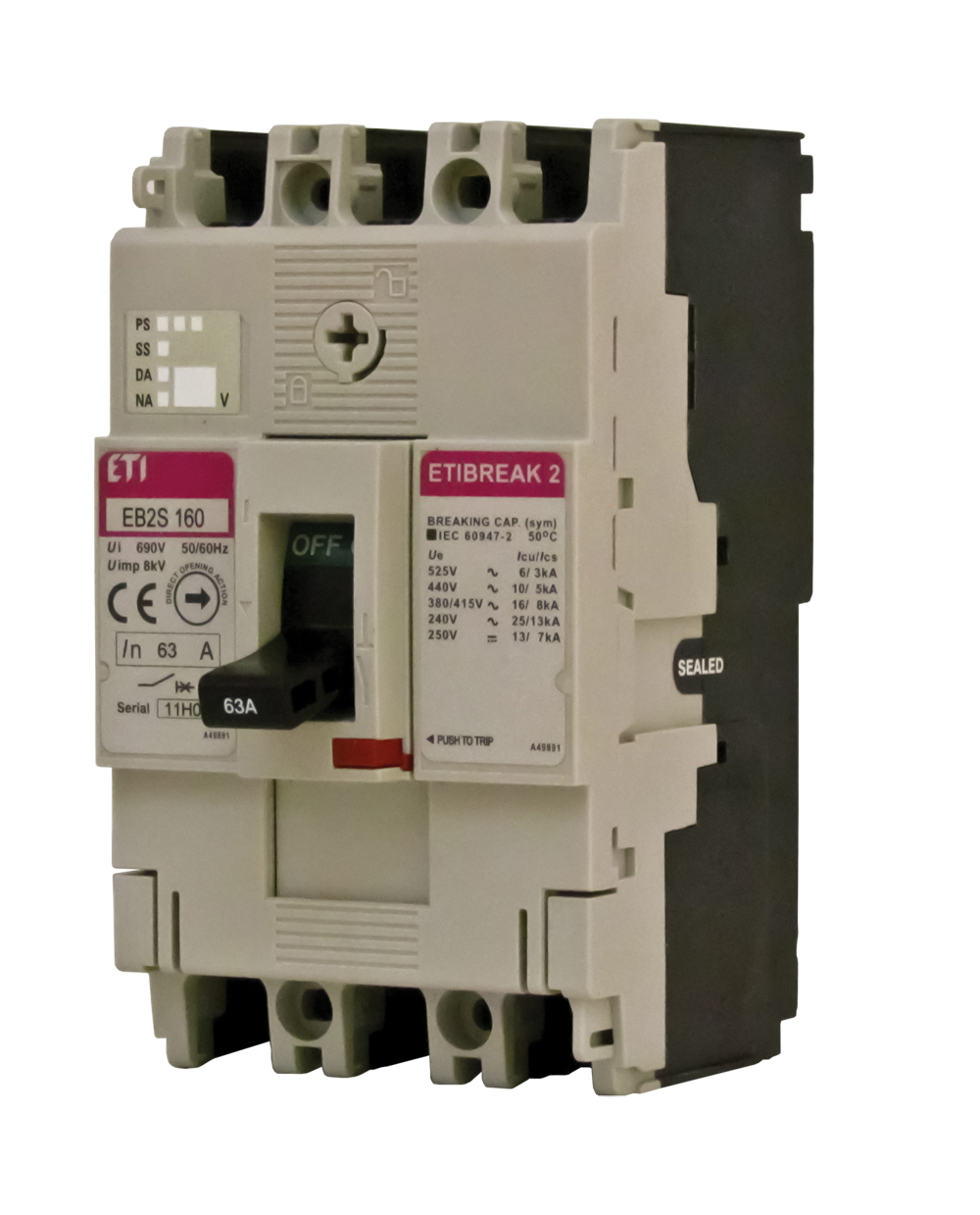 ETI 004671876 kompaktní jistič, EB2S 160/4HF 160A 4p
