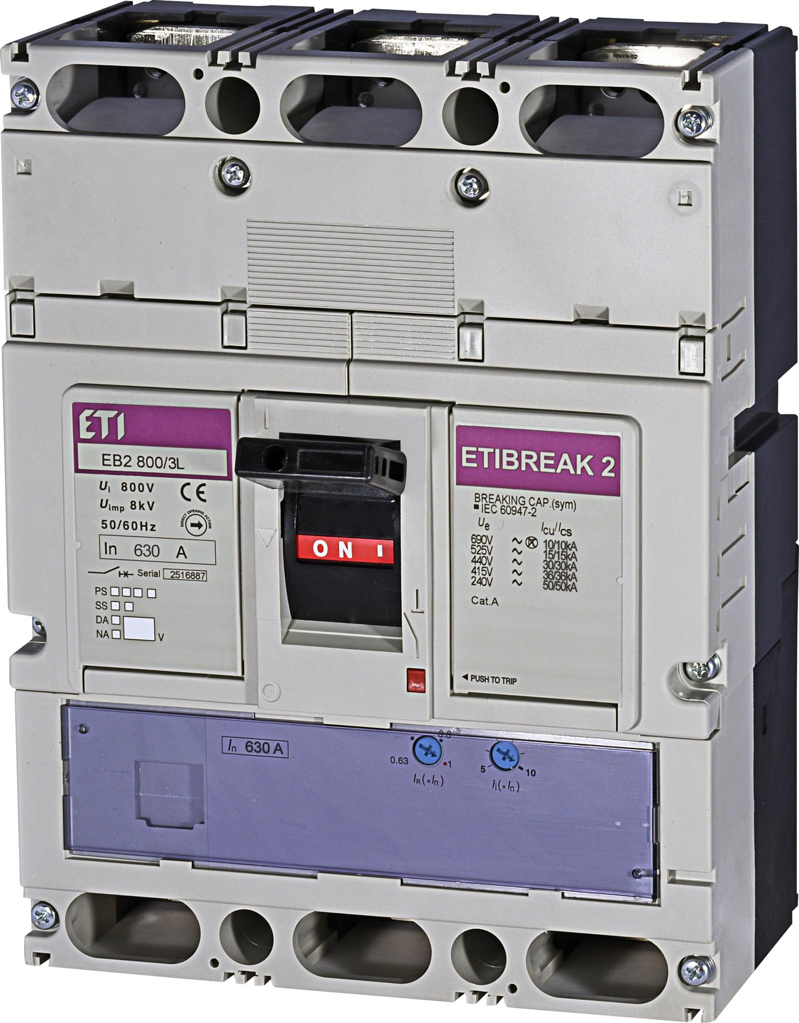 ETI 004672150 kompaktní jistič, EB2 800/3L 630A 3p