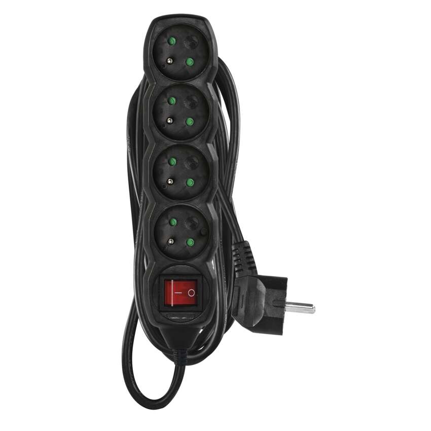 EMOS PC1415 PRODLUŽKA 4Z 5M S VYP. ČERNÁ