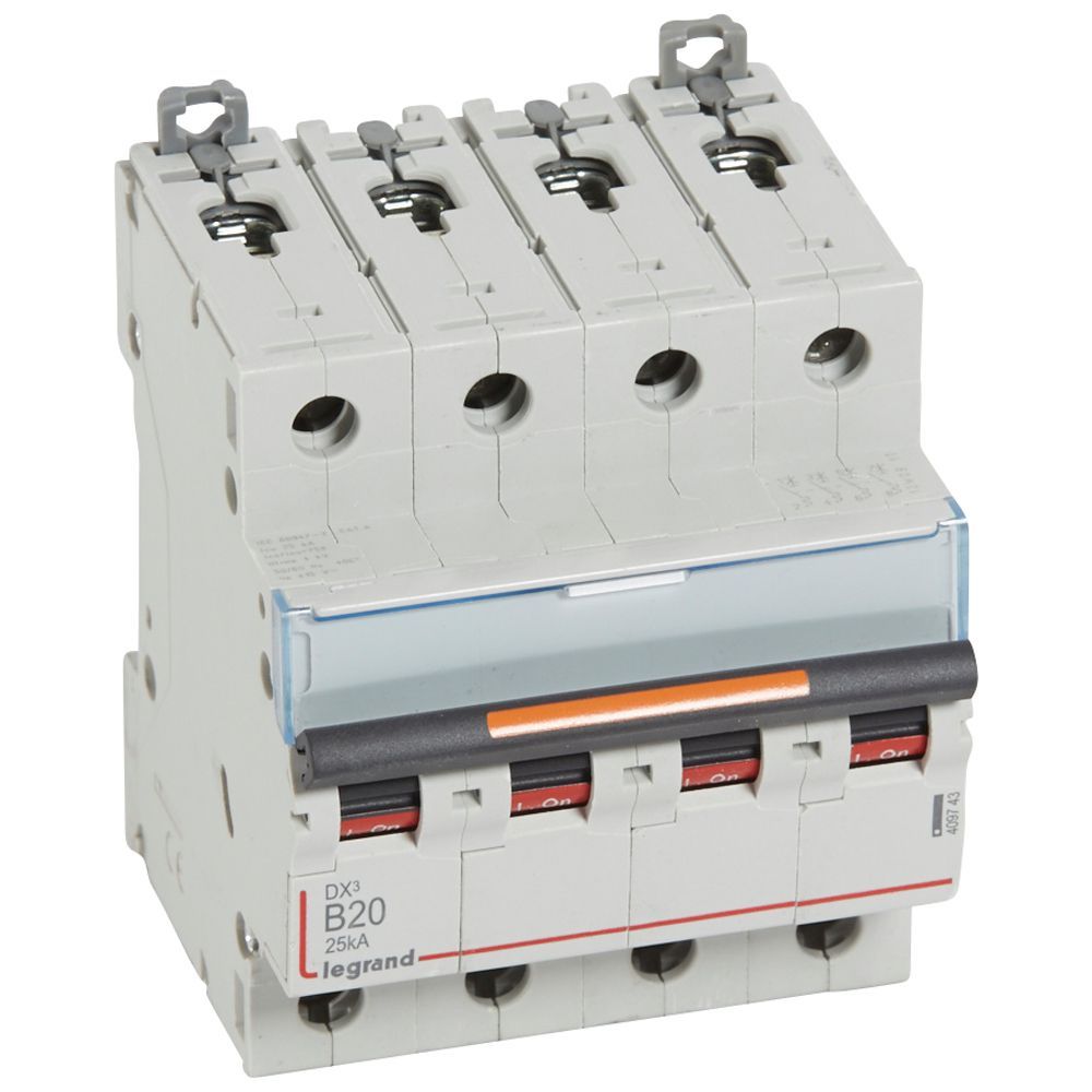 Jistič čtyřpolový LEGRAND 409743 DX3 4P B20 25KA