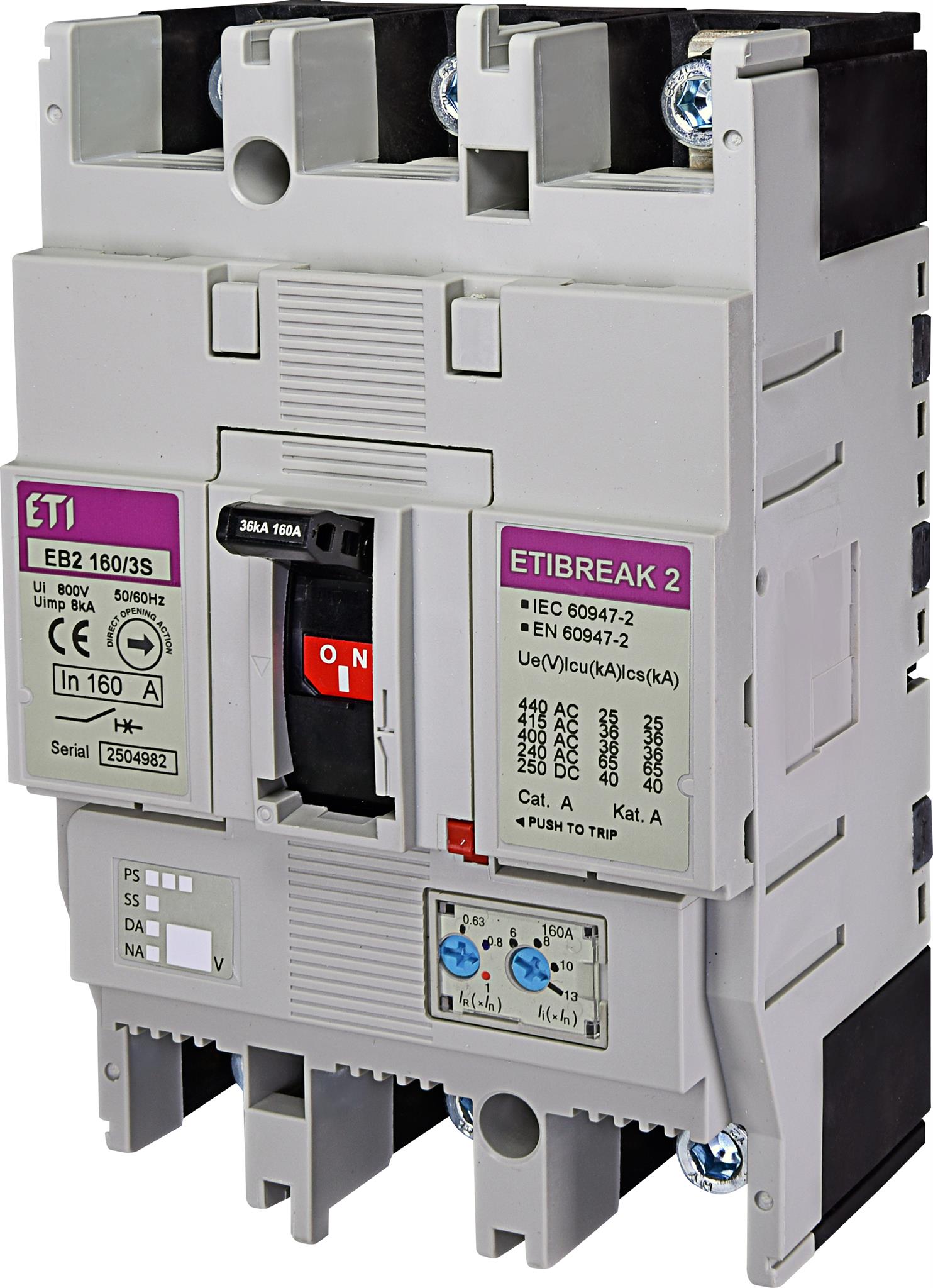 ETI 004671061 kompaktní jistič, EB2 160/3S 160A 3p