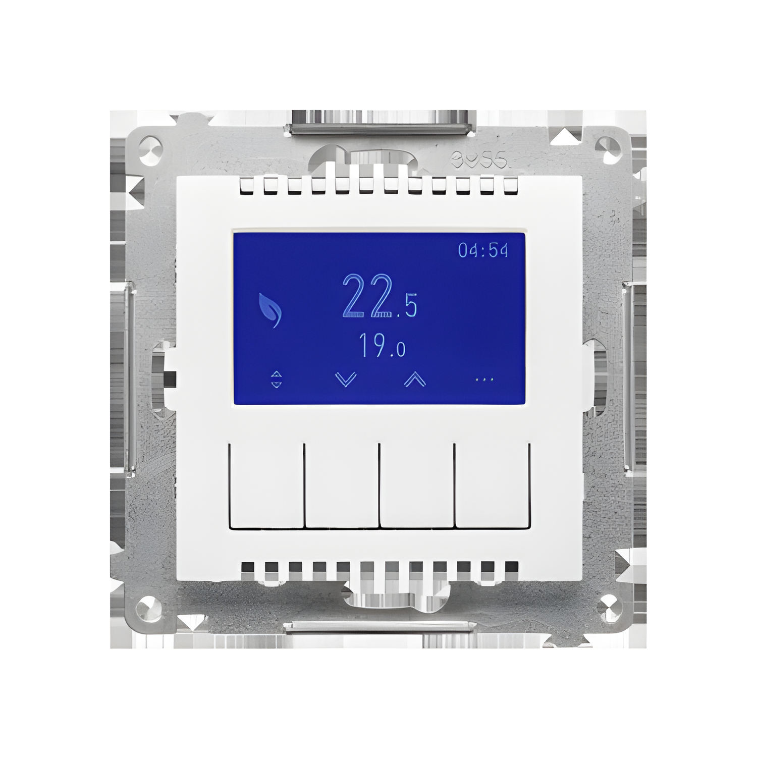 Termostat digitální SIMON 55 TETD1A.01/111, programovatelný, s displejem, bílá matná
