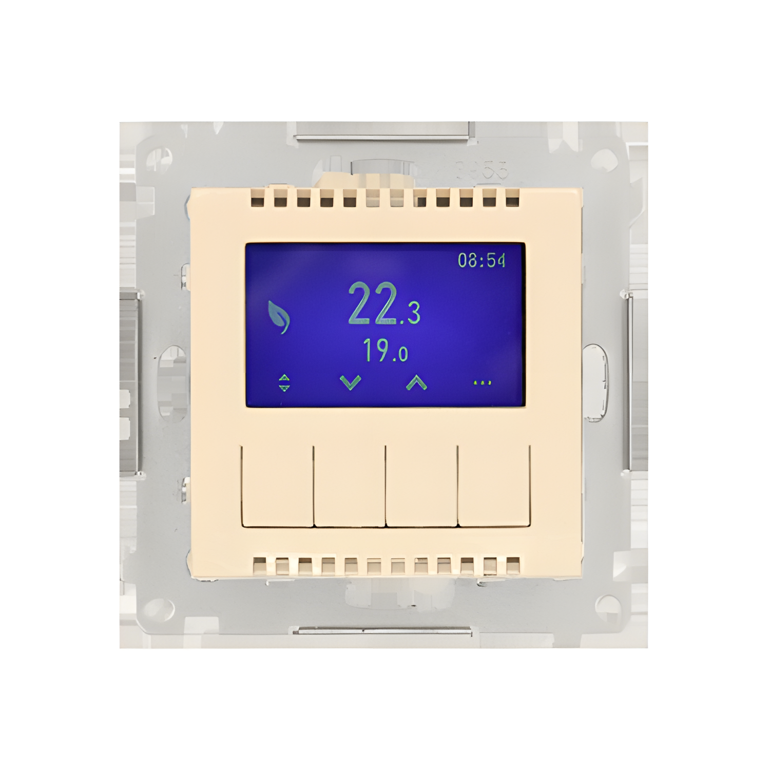 Termostat digitální SIMON 54 DETD1A.01/41, programovatelný (přístroj s krytem), krémová