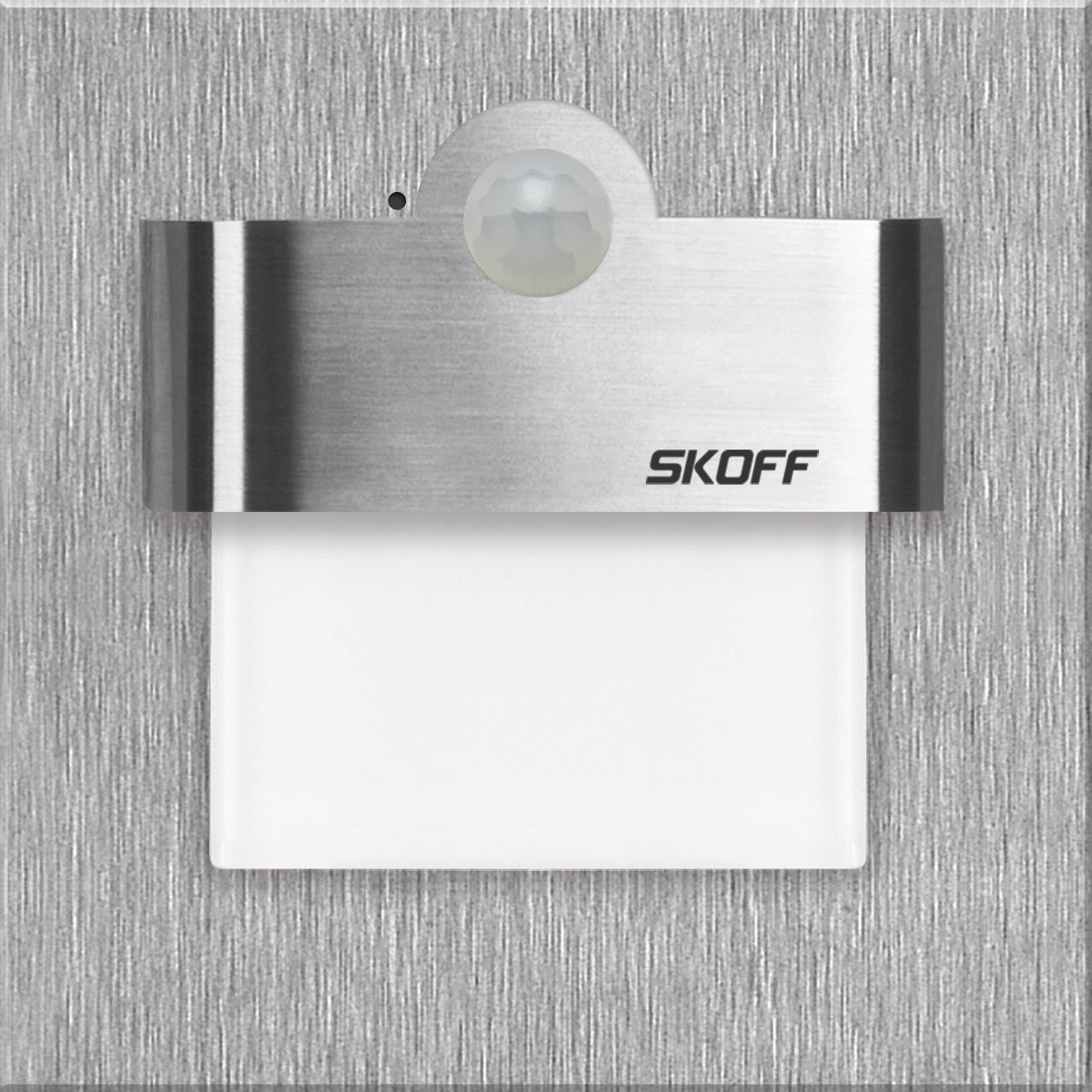 Orientační LED svítidlo SKOFF Tango se senzorem 4000K 1,0W 10 V DC IP20 INOX