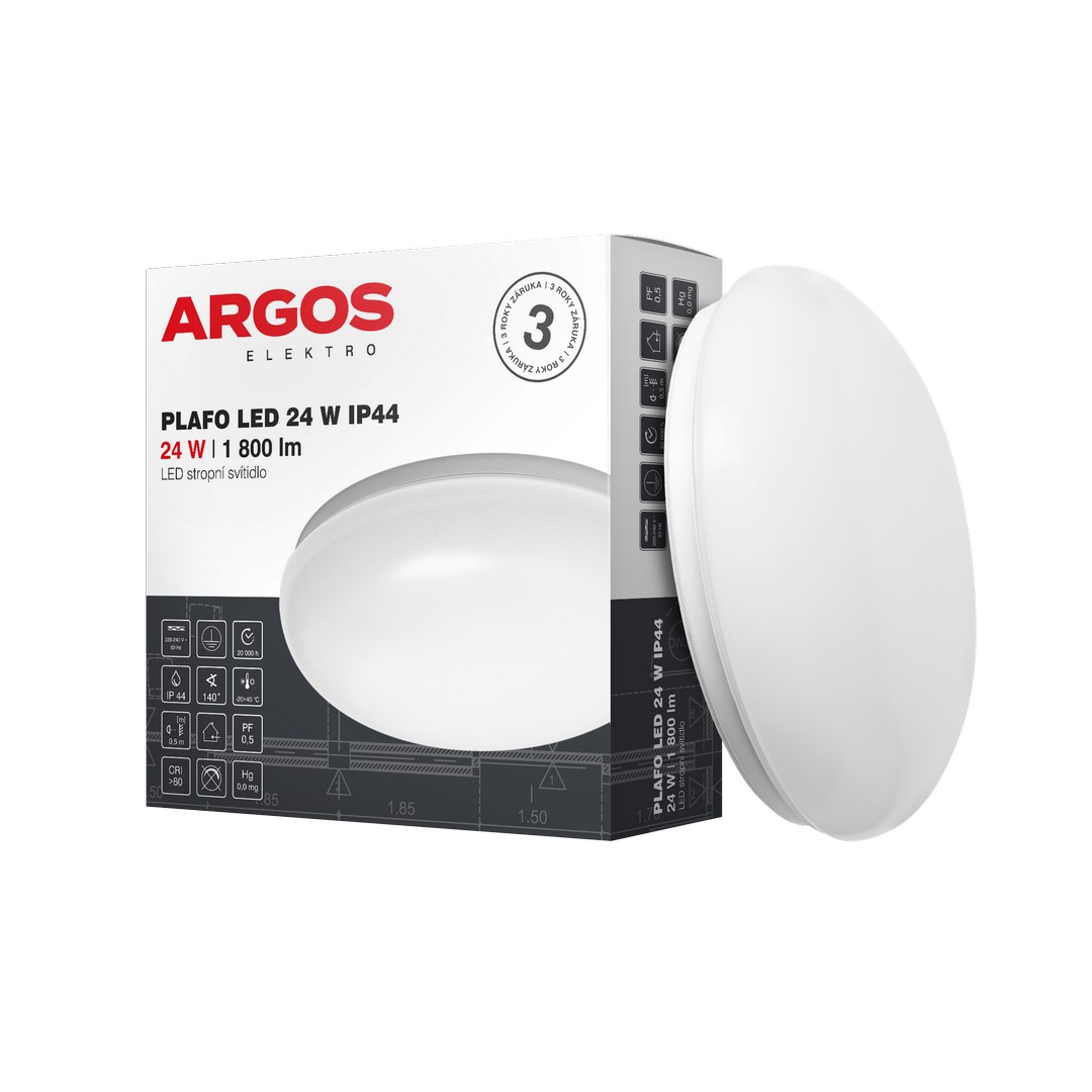 LED svítidlo přisazené ARGOS PLAFO LED 24W IP44