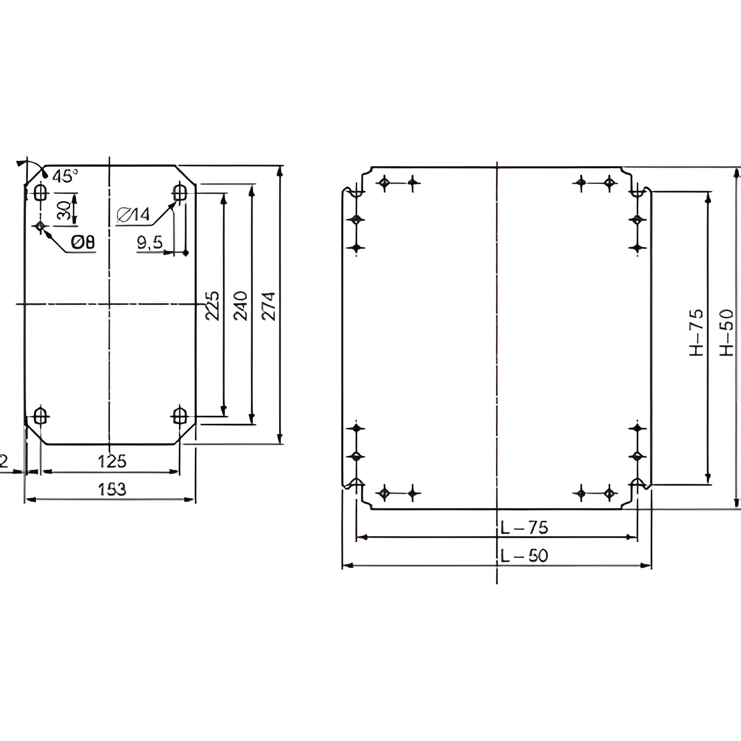 SCHN NSYMM88 Plný montážní panel 800x800