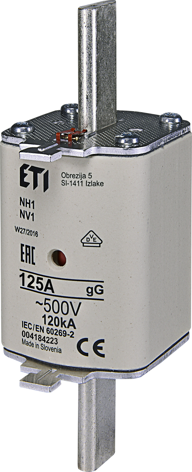 ETI 004184223 pojistka, NH1 gG 125A/500V