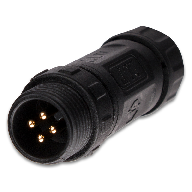 Vidlice MC LED bez převlečné matice M12, 4piny, IP67, pájecí