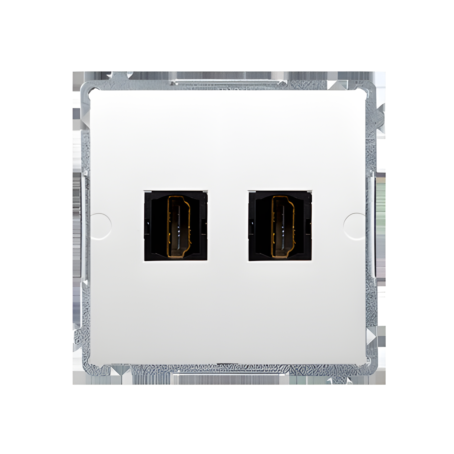 Zásuvka HDMI SIMON BASIC BMGHDMI2.01/11, 2 násobná (přístroj s krytem), bílá