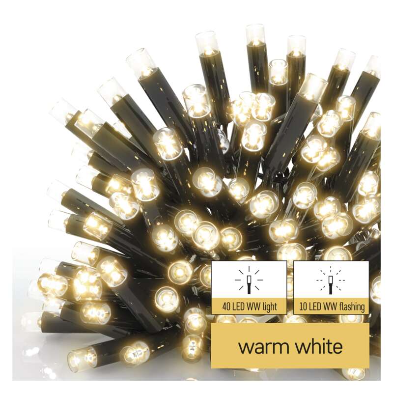 EMOS D2CW03 PROFI-CONN ICICLE 50LED 3M-BLACK IP44  WW/WW FLAS