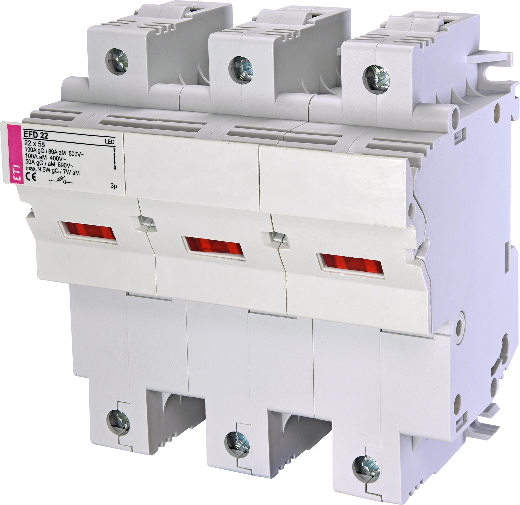 ETI 002570014 pojistkový odpínač, EFD 22 3p LED