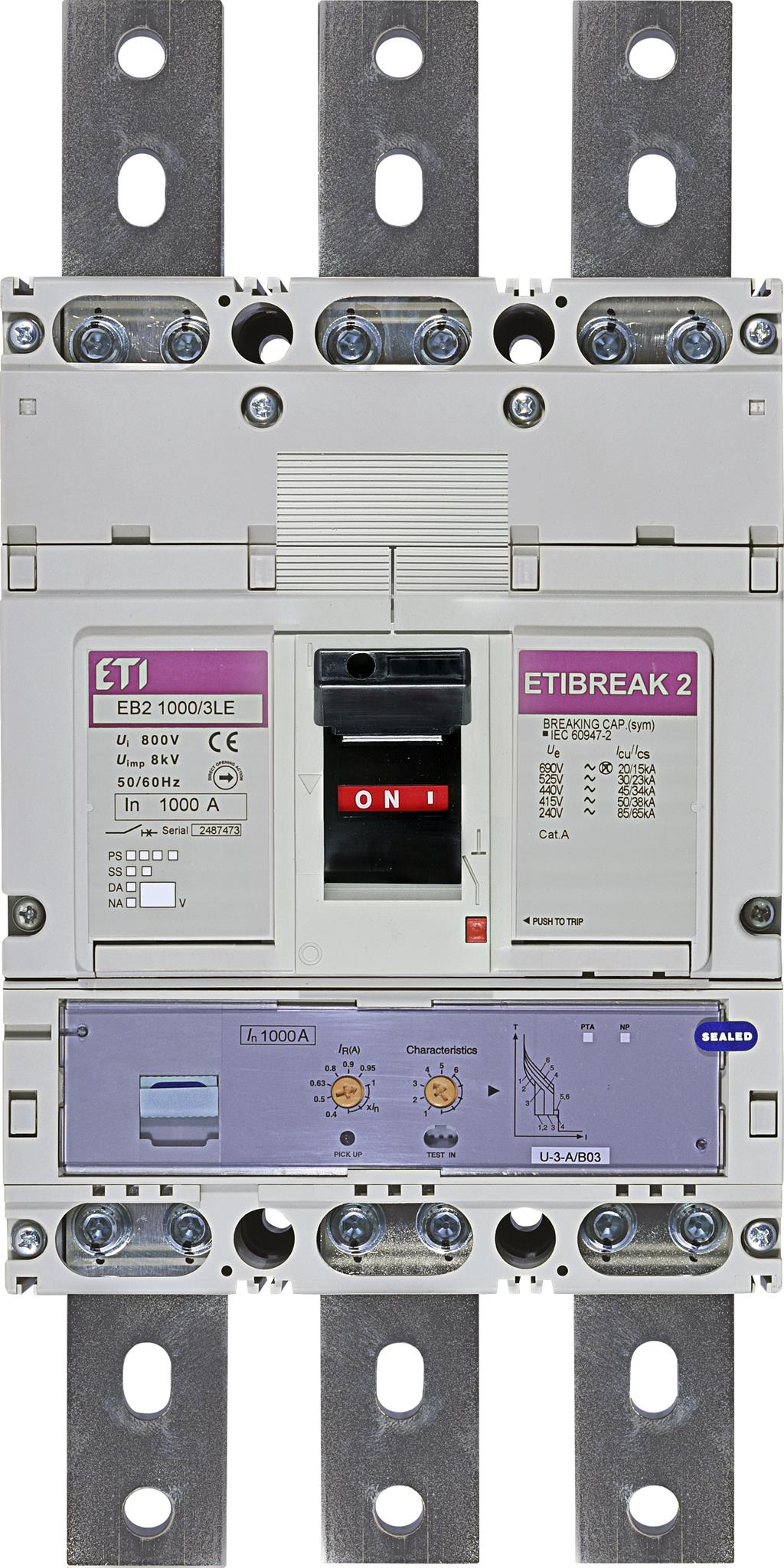 ETI 004672210 kompaktní jistič, EB2 1000/3LE 1000A 3p
