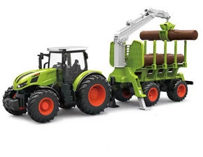 Traktor s přívěsem na dřevo 1 : 24