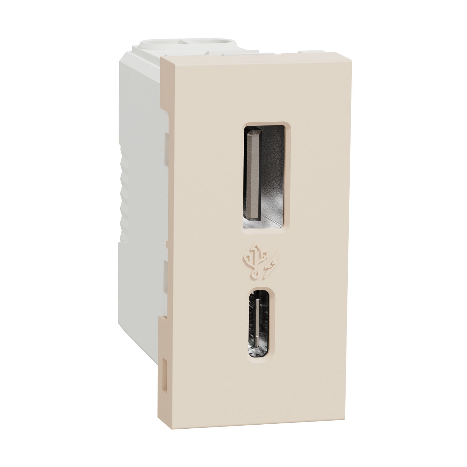 SCHN NU301644 Nabíjecí USB konektor A+C 2.4A, 1M, Béž