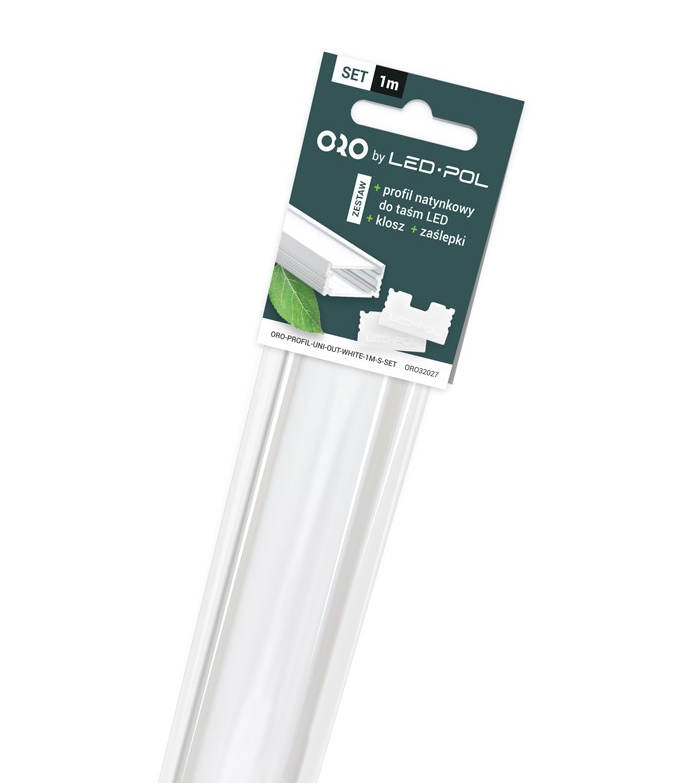 Set hliníkového profilu pro LED pásek LED-POL Profil Uni Out White 1M S Set