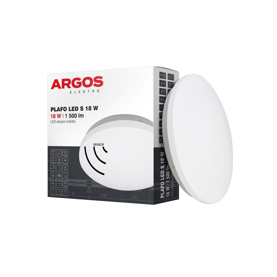 LED svítidlo přisazené ARGOS PLAFO LED S 18W se senzorem