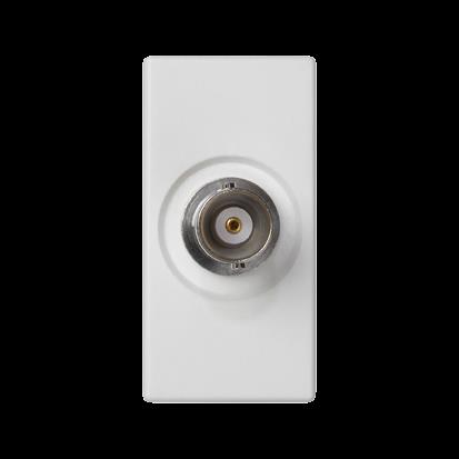 Modul SIMON K102D/9, K45/2, BNC 75 ? (samice), k pájení, 22, 5 x 45 mm, bílá