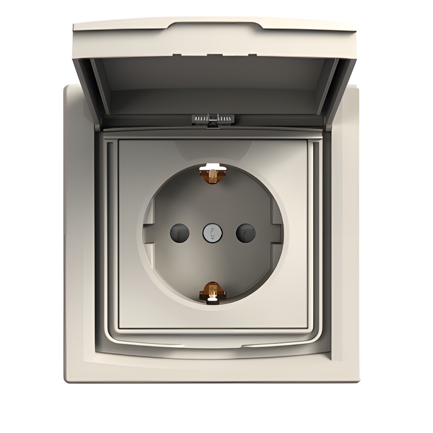 SCHN EPH3100323 Asfora - Zásuvka SCHUKO 250V 16A, clonky, IP44, krémová