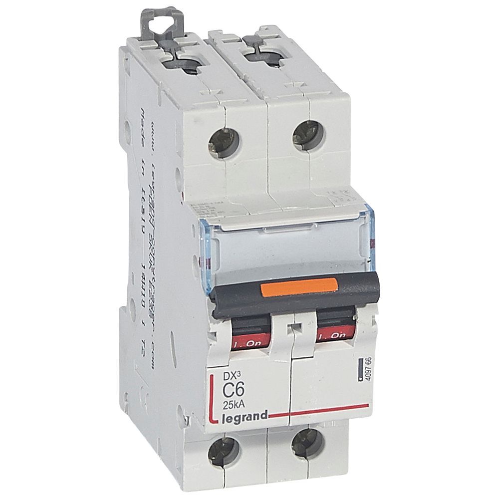 Jistič dvoupolový LEGRAND 409766 DX3 2P C6 25KA